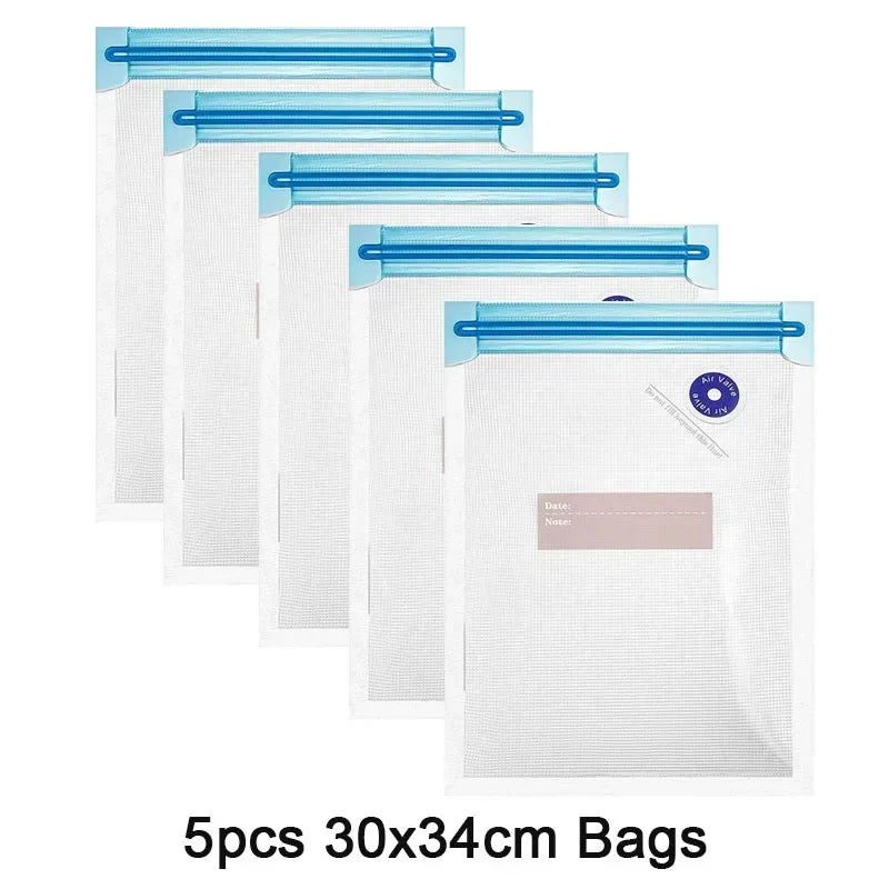 Reusable Vacuum Food Storage Zipper Bags Set Electric Handheld Vacuum Sealer USB