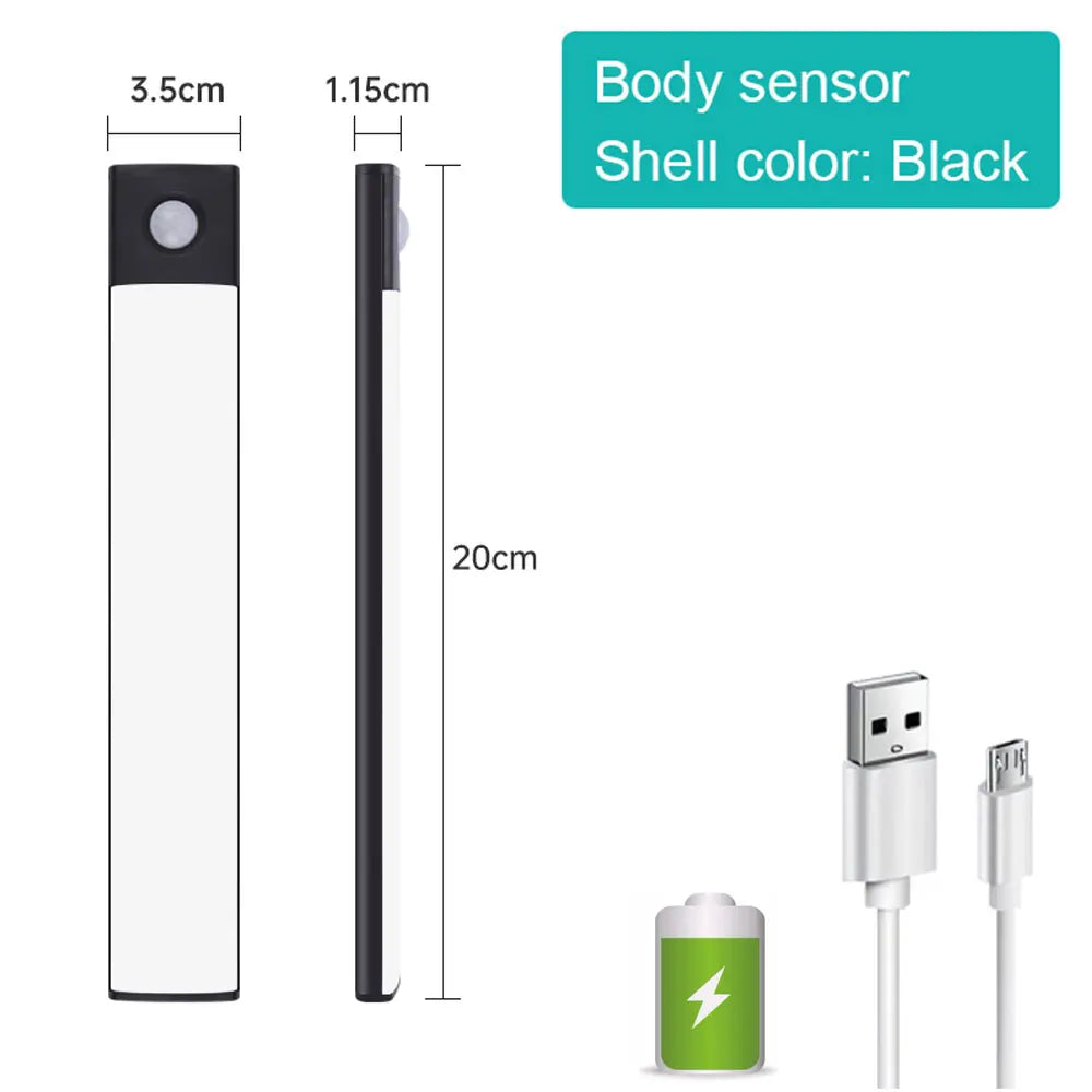 Motion Sensor Light Wireless LED Night Light USB Rechargeable Night Lamp Cabinet Wardrobe Lamp Under Backlight For Kitchen