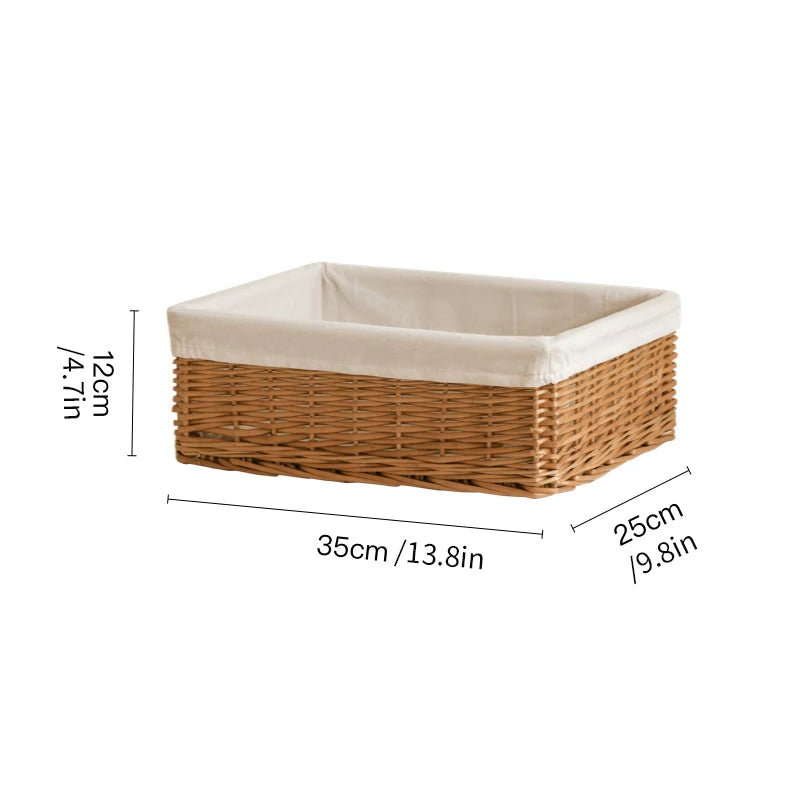 Ins Storage Basket Sundries Organization Cosmetics Snack Storage Box  Desktop Decorative Container Home Organizer Supplies