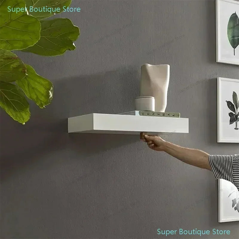 Wood Floating Wall Shelves Magic Flap Hidden Shelf with Secret Compartment Wall-mounted Storage Wood Furniture Storage Box