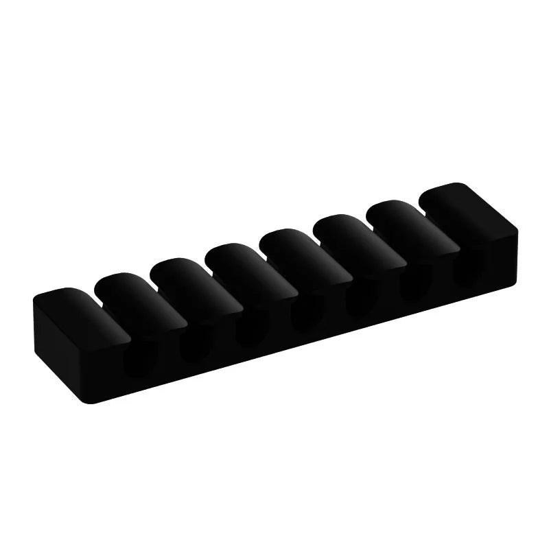 Cable Clip Cord Organizer Black Cable Management Cord Clip Silicone Self-Adhesive Charger Cord Clip for Bedside Table Compartmen