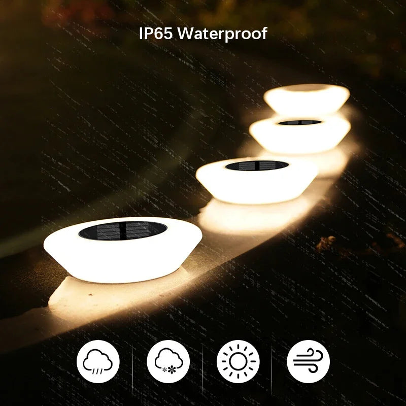 1/4PCS Solar Lights, Outdoors Lamp, 360° LED Floor Lights Waterproof with On/Off for Garden, Yard, Driveway, Patio, Lawn 1/4Pack