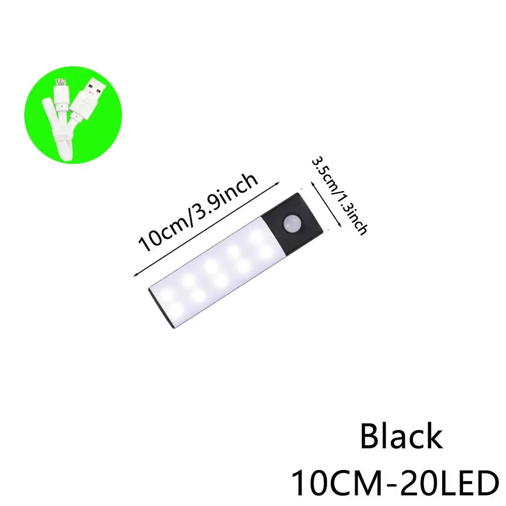 Motion Sensor Light Wireless LED Night Light USB Rechargeable Night Lamp Cabinet Wardrobe Lamp Under Backlight For Kitchen