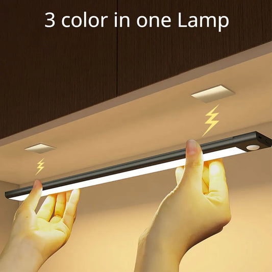Motion Sensor Light Wireless LED Night Light USB Rechargeable Night Lamp Cabinet Wardrobe Lamp Under Backlight For Kitchen