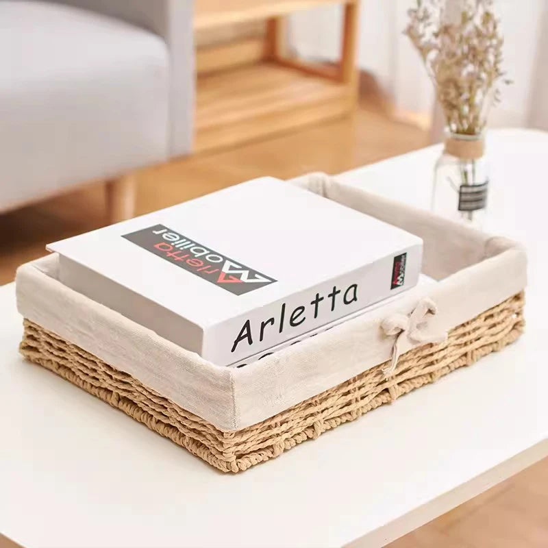 Ins Storage Basket Sundries Organization Cosmetics Snack Storage Box  Desktop Decorative Container Home Organizer Supplies