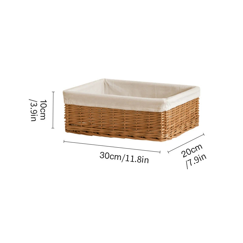 Ins Storage Basket Sundries Organization Cosmetics Snack Storage Box  Desktop Decorative Container Home Organizer Supplies