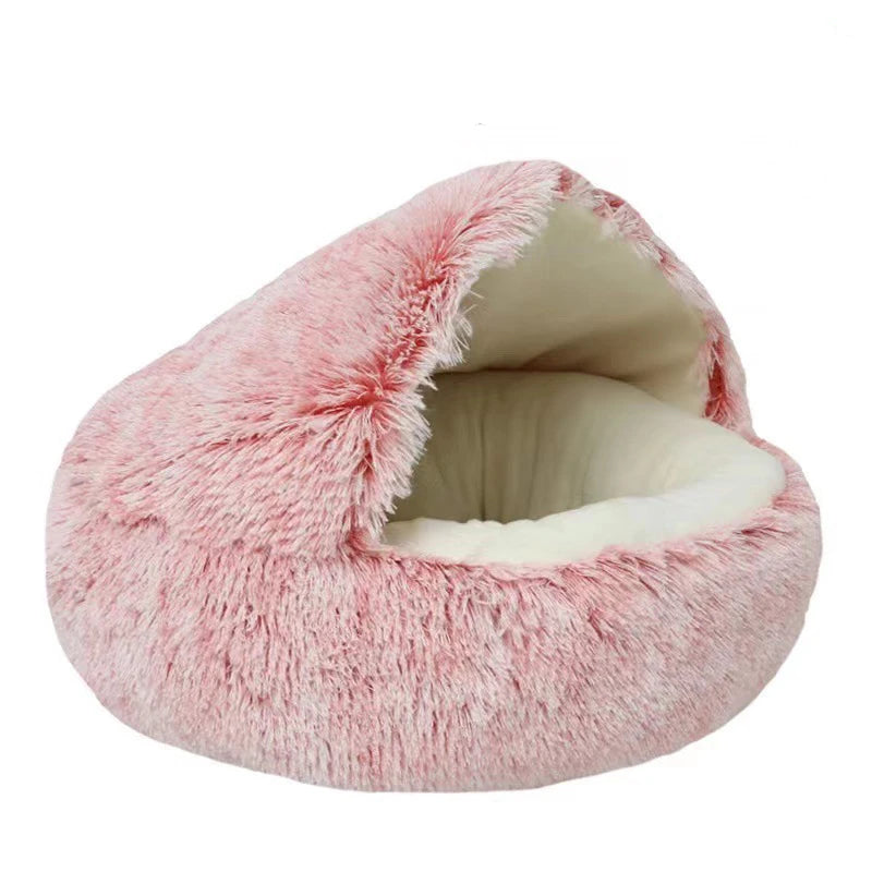 Pet Calming Nest Bed | Plush, Double-Sided Design for Cats & Small Pets, Cozy Enclosed Space for Year-Round Comfort