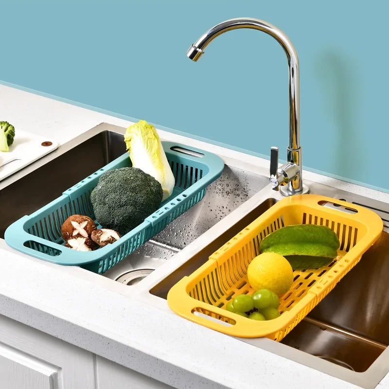 Foldable Kitchen Dish Drying Rack Stainless Steel Bowl Fruit Vegetable Dish Holder Sink Roller Organizer Basket Racks Tool