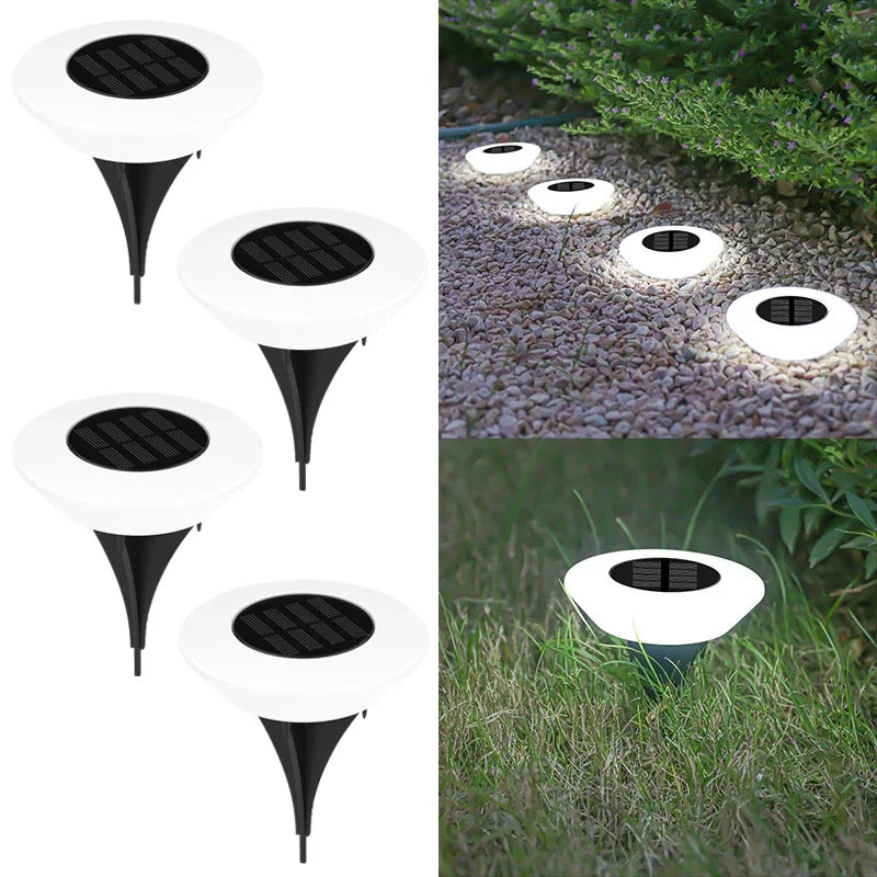 1/4PCS Solar Lights, Outdoors Lamp, 360° LED Floor Lights Waterproof with On/Off for Garden, Yard, Driveway, Patio, Lawn 1/4Pack