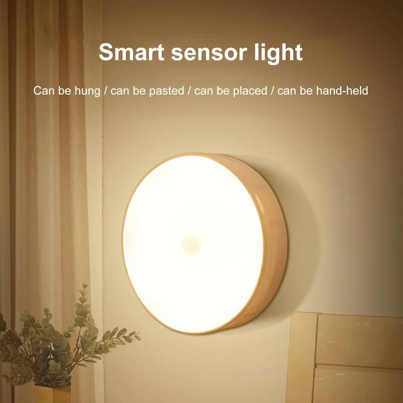 EMESA HOME PIR Motion Sensor LED Night Light – USB Rechargeable Wireless Lamp for Cabinet, Wardrobe, Staircase, Closet, Kitchen