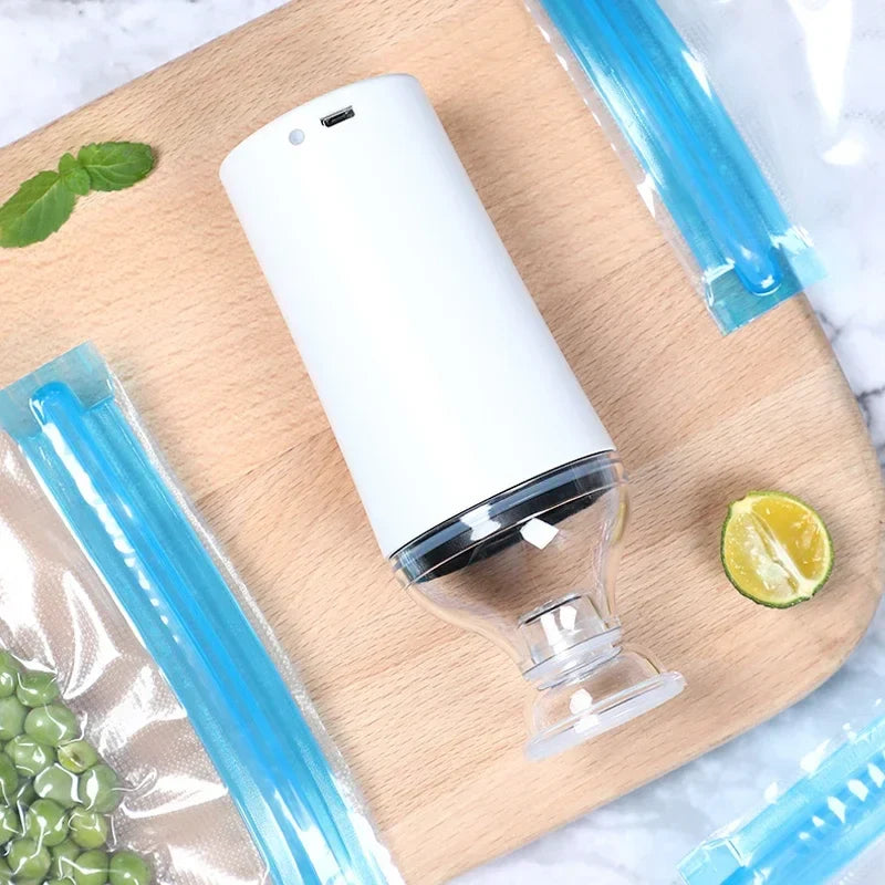 Reusable Vacuum Food Storage Zipper Bags Set Electric Handheld Vacuum Sealer USB