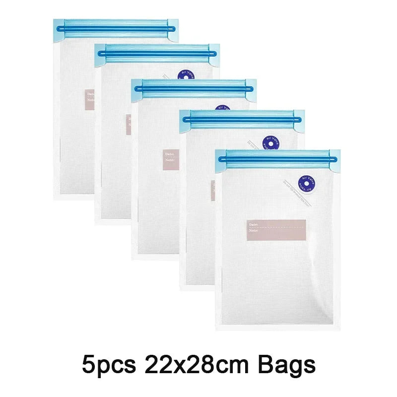 Reusable Vacuum Food Storage Zipper Bags Set Electric Handheld Vacuum Sealer USB