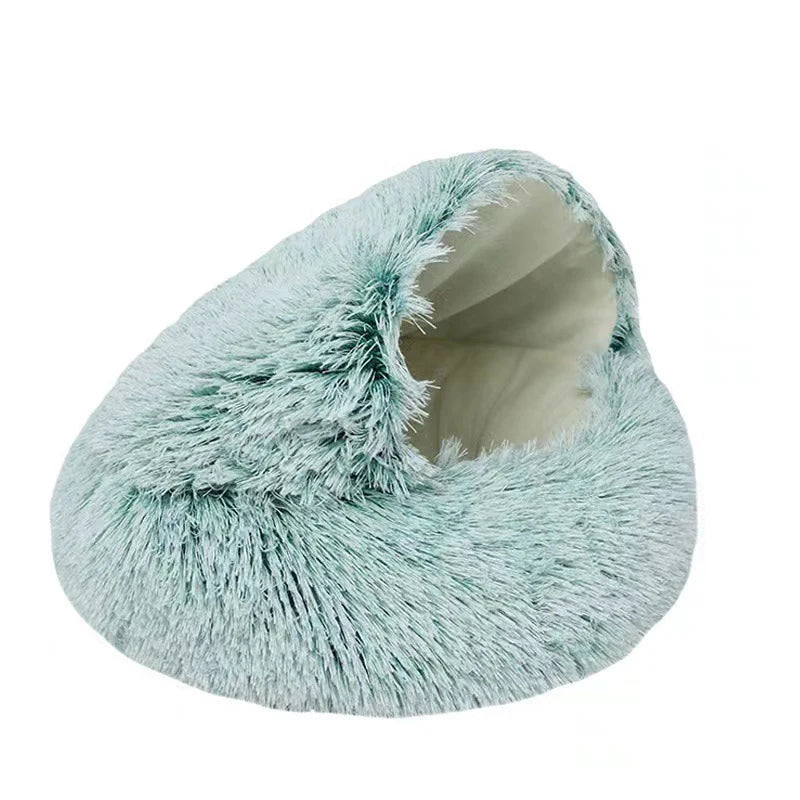 Pet Calming Nest Bed | Plush, Double-Sided Design for Cats & Small Pets, Cozy Enclosed Space for Year-Round Comfort