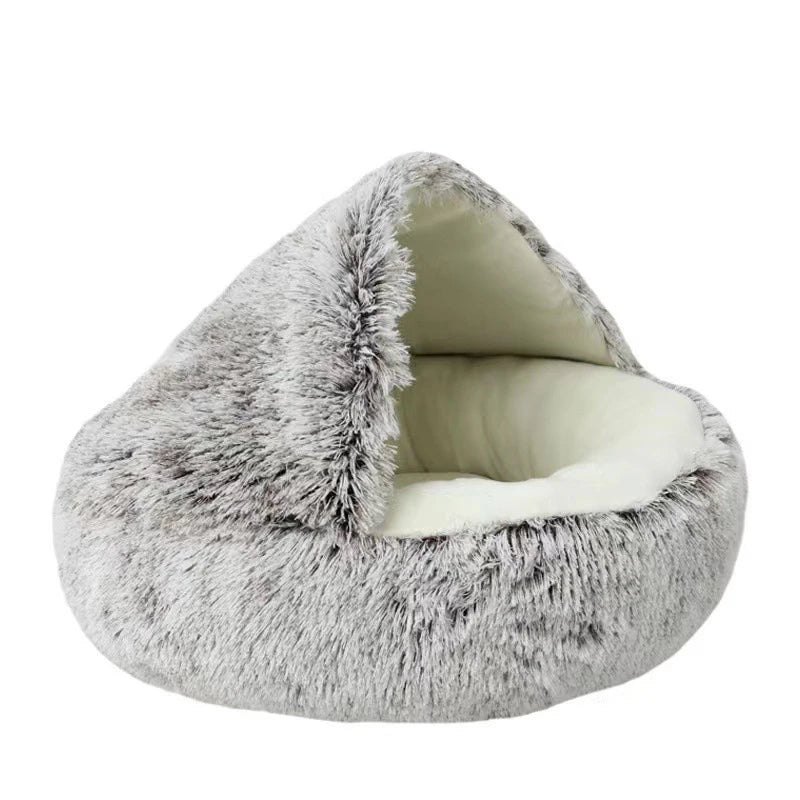 Pet Calming Nest Bed | Plush, Double-Sided Design for Cats & Small Pets, Cozy Enclosed Space for Year-Round Comfort