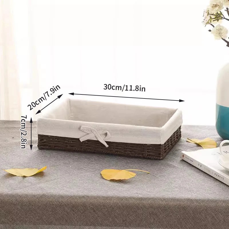 Ins Storage Basket Sundries Organization Cosmetics Snack Storage Box  Desktop Decorative Container Home Organizer Supplies