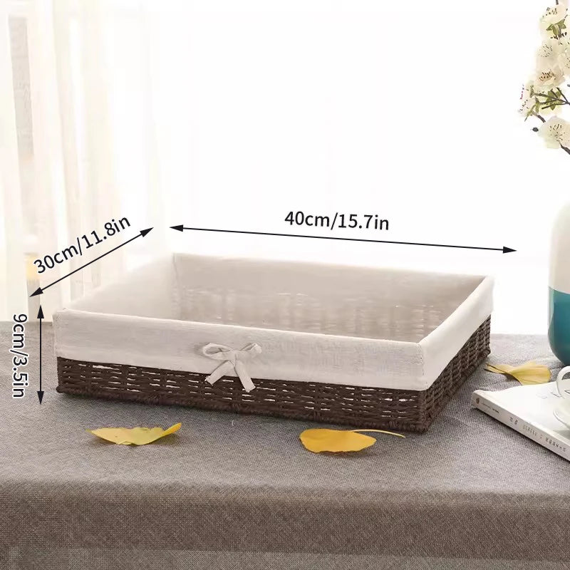 Ins Storage Basket Sundries Organization Cosmetics Snack Storage Box  Desktop Decorative Container Home Organizer Supplies