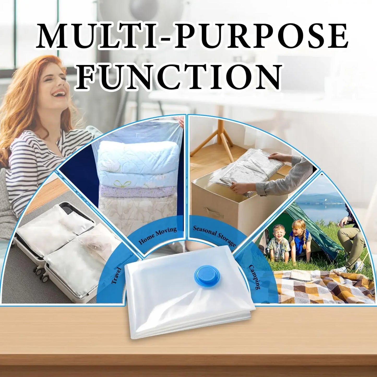 Vacuum Storage Bags, Space Saver Bags Compression for Comforters and Blankets, Sealer Clothes Travel Packing Organizer