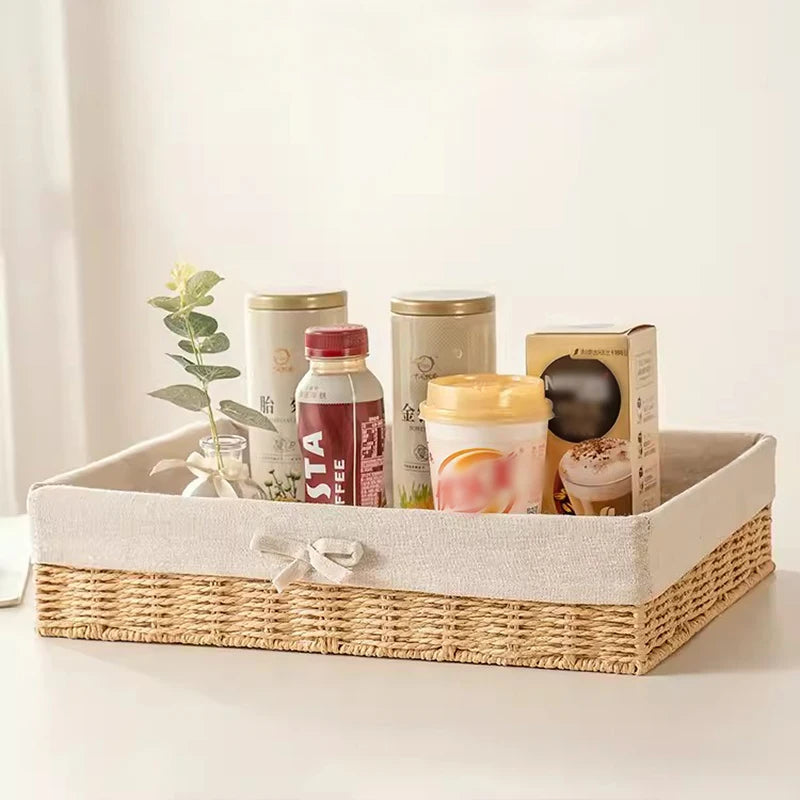 Ins Storage Basket Sundries Organization Cosmetics Snack Storage Box  Desktop Decorative Container Home Organizer Supplies
