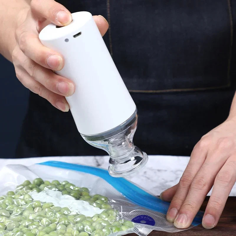 Reusable Vacuum Food Storage Zipper Bags Set Electric Handheld Vacuum Sealer USB
