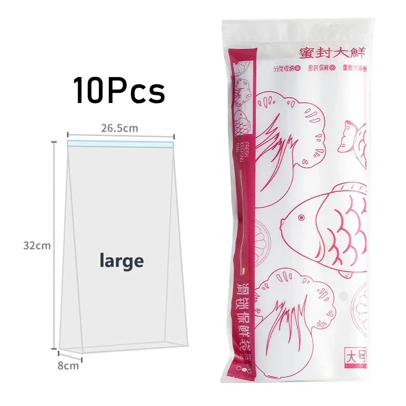 Reusable Storage Bags, Zipper Lock Bags, Food Grade Transparent Storage Bags
