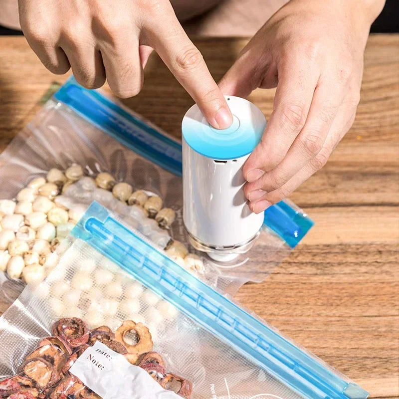 Reusable Vacuum Food Storage Zipper Bags Set Electric Handheld Vacuum Sealer USB