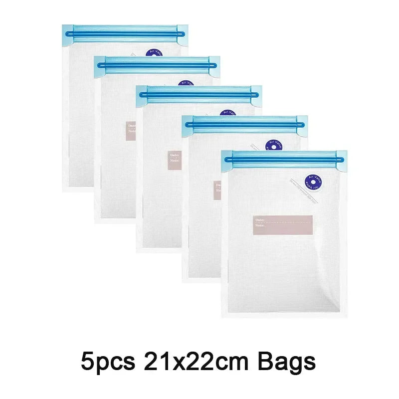 Reusable Vacuum Food Storage Zipper Bags Set Electric Handheld Vacuum Sealer USB