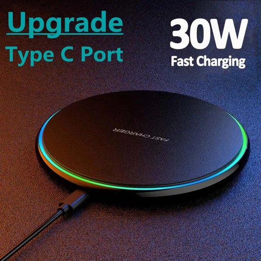 30W Wireless Charger for iPhone 15 14 & Samsung S23