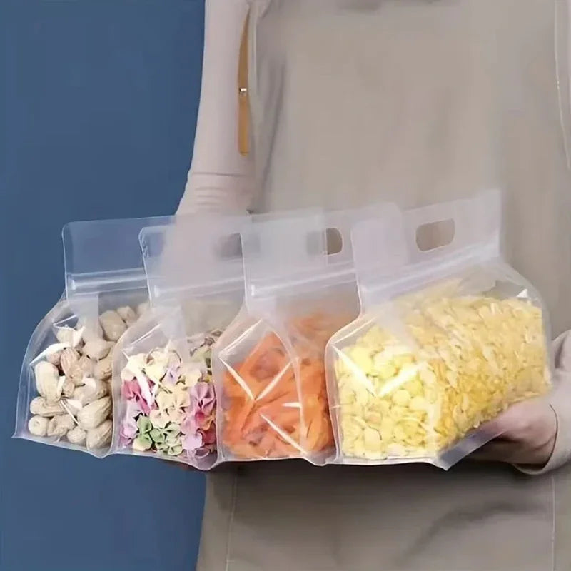 5pcs Reusable Leakproof Food Storage Bags For Nut Grain Vegetable Fruit And Snack Kitchen Organizer Storage Containers