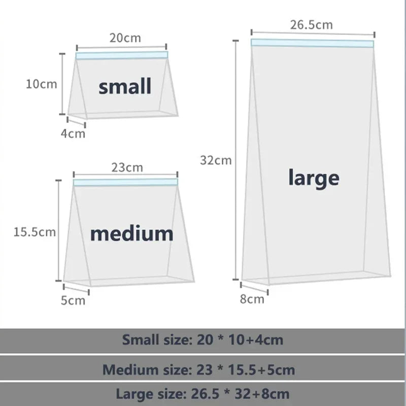Reusable Storage Bags, Zipper Lock Bags, Food Grade Transparent Storage Bags