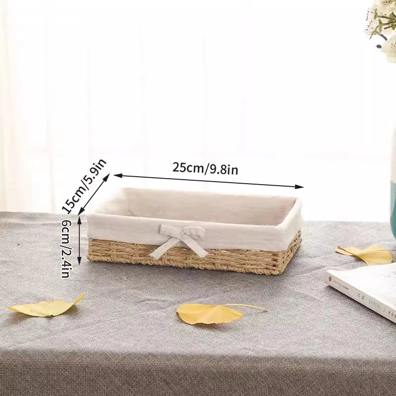 Ins Storage Basket Sundries Organization Cosmetics Snack Storage Box  Desktop Decorative Container Home Organizer Supplies