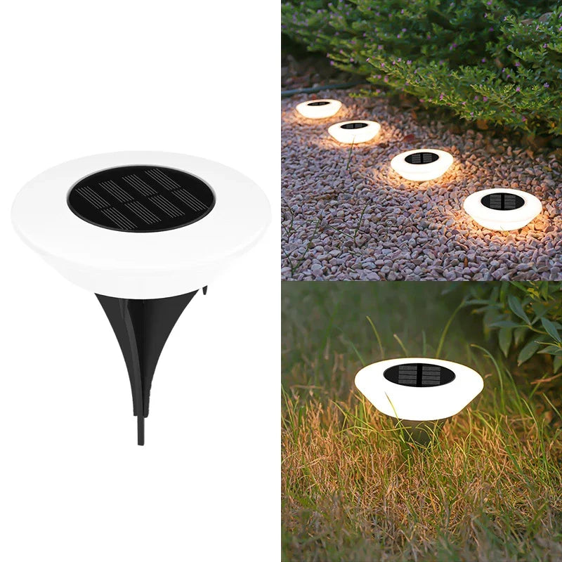 1/4PCS Solar Lights, Outdoors Lamp, 360° LED Floor Lights Waterproof with On/Off for Garden, Yard, Driveway, Patio, Lawn 1/4Pack