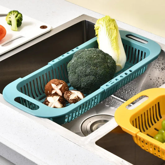 Foldable Kitchen Dish Drying Rack Stainless Steel Bowl Fruit Vegetable Dish Holder Sink Roller Organizer Basket Racks Tool
