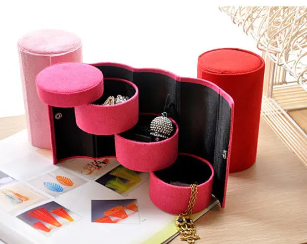 Vintage Velvet 3-Layer Jewelry Organizer Box