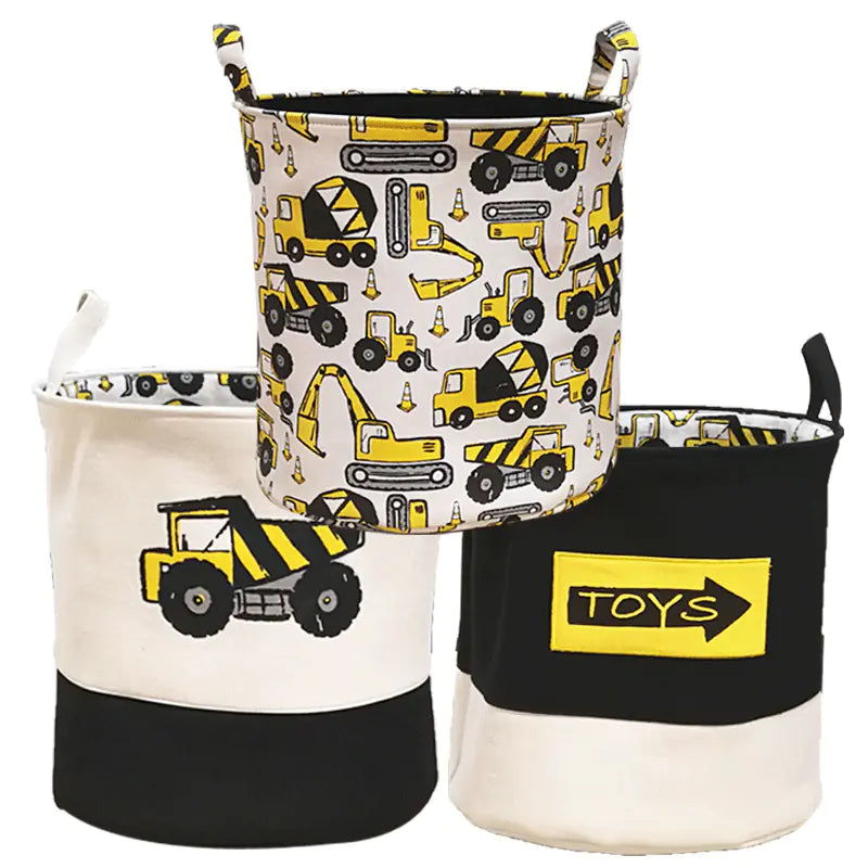 Canvas Kids Cartoon Toy Storage Basket and Organizer