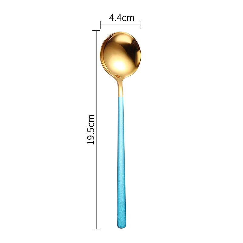Creative Long Handle Stainless Steel Spoon for Desserts