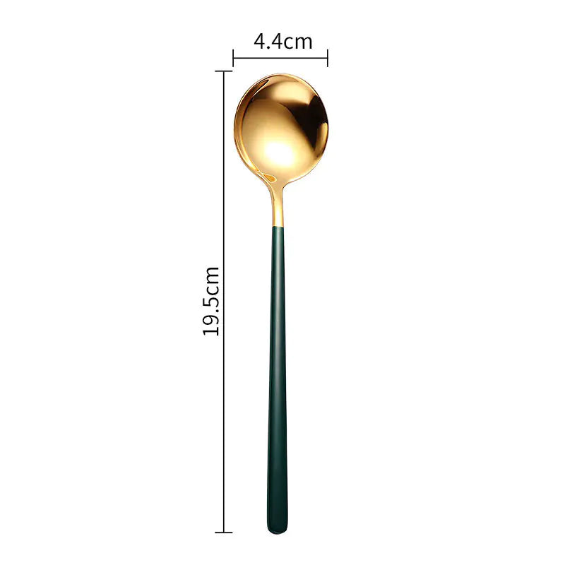 Creative Long Handle Stainless Steel Spoon for Desserts