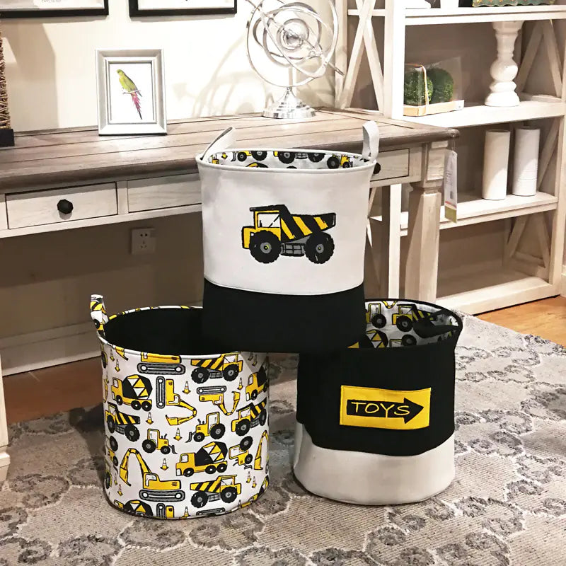 Canvas Kids Cartoon Toy Storage Basket and Organizer