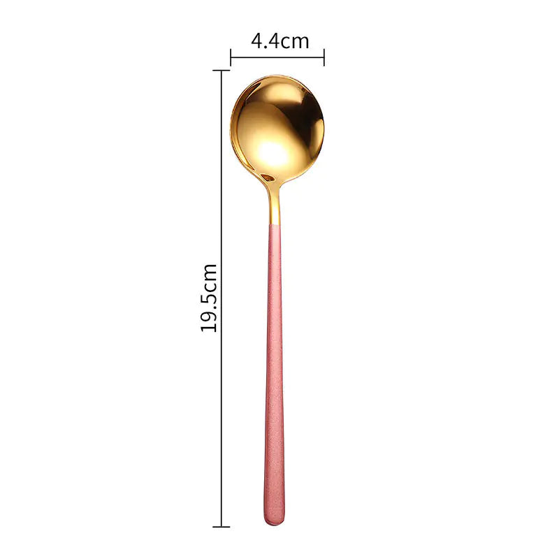 Creative Long Handle Stainless Steel Spoon for Desserts