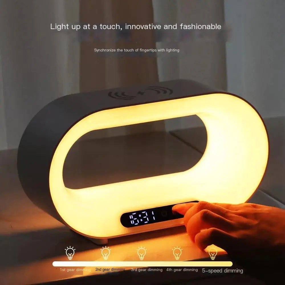 Wireless Charging Smart Speaker Alarm Clock with RGB Light