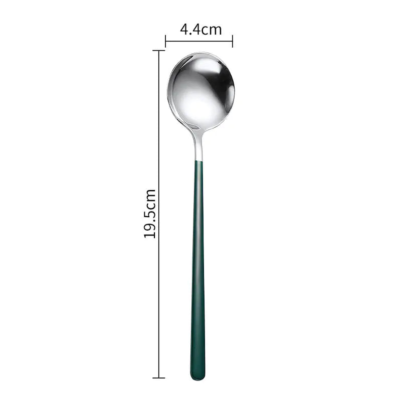 Creative Long Handle Stainless Steel Spoon for Desserts