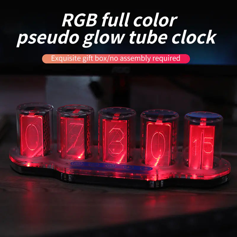 2023 RGB Neon Tube Clock - Creative Desktop Decor